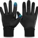 Sukeen Winter Gloves Men Women Touchscreen Anti-Slip Sports Gloves Lightweight Cold Weather Warm Gloves for Running, Cycling (Medium, Black)
