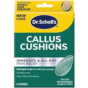Dr. Scholl's Callus Cushions with Hydrogel Technology, 5 ct // Cushioning Protection Against Shoe Pressure and Friction That Fits Easily in Any Shoe for Immediate and All-Day Pain Relief