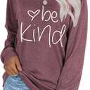 Womens Tunic Tops to Wear with Leggings Fall Crew Neck Basic Long Sleeve Shirts (L)