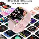 Smart Watches for Women,1.85" HD Display Compatible iPhone/Android (Answer/Make Calls),110+ Sport Modes Fitness Tracker with Heart Rate/Sleep/Sp02 Monitor,200+watch Face IP68 Waterproof (Pink, 1.85)