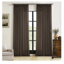 Dark Chocolate Pinch Pleated Linen Curtains 96 Inches Long 2 Panels for Living Room Bedroom Memory Training Brown Semi Sheer Pleat Drapes with Hooks Rings Light Filtering Window Curtain 40x96