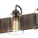 zeyu 20.5 Inch Farmhouse Bathroom Vanity Light Fixtures, 3-Light Bath Light Fixtures for Bathroom Above Mirror, Oil Rubbed Bronze Finish with Clear Glass Shade, ZSL72B-3W ORB Oil-Rubbed Bronze