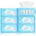 HAPPY BUM Baby Wipes, Large Dry Wipes for Baby, Unscented, Sensitive Skin, Wet and Dry Use, 600 Count, 6 Packs
