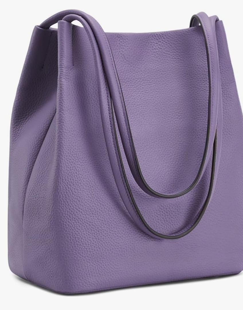 Kattee Women Soft Genuine Leather Totes Shoulder Bag Purses and Handbags with Top Magnetic Snap Closure