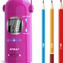 AFMAT Electric Pencil Sharpener for Colored Pencils, Fully Automatic Robot Pencil Sharpener, Auto in & Out, Rechargeable Hands-Free for 7-11.5mm Jumbo Pencils, Home, Classroom (Purple)
