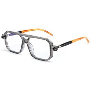 FEISEDY Reading Glasses Vintage Square Blue Light Blocking Glasses Women Men 70s Flat Aviator Glasses B0090, +3.00