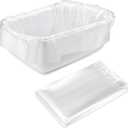 Honoson 50 Pack Disposable Poly Lug Liners 2.5 Mil Thick Plastic Meat Lug Liners for Meat Processing Mixing & Transport Flat Open Bags for Instant Cleanup (White)