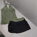 Yonique 2 Piece Swimsuits for Women Halter Tankini Top with Skirt Bottom Tummy Control Bathing Suit
Color: Army Green, Solize: Medium
