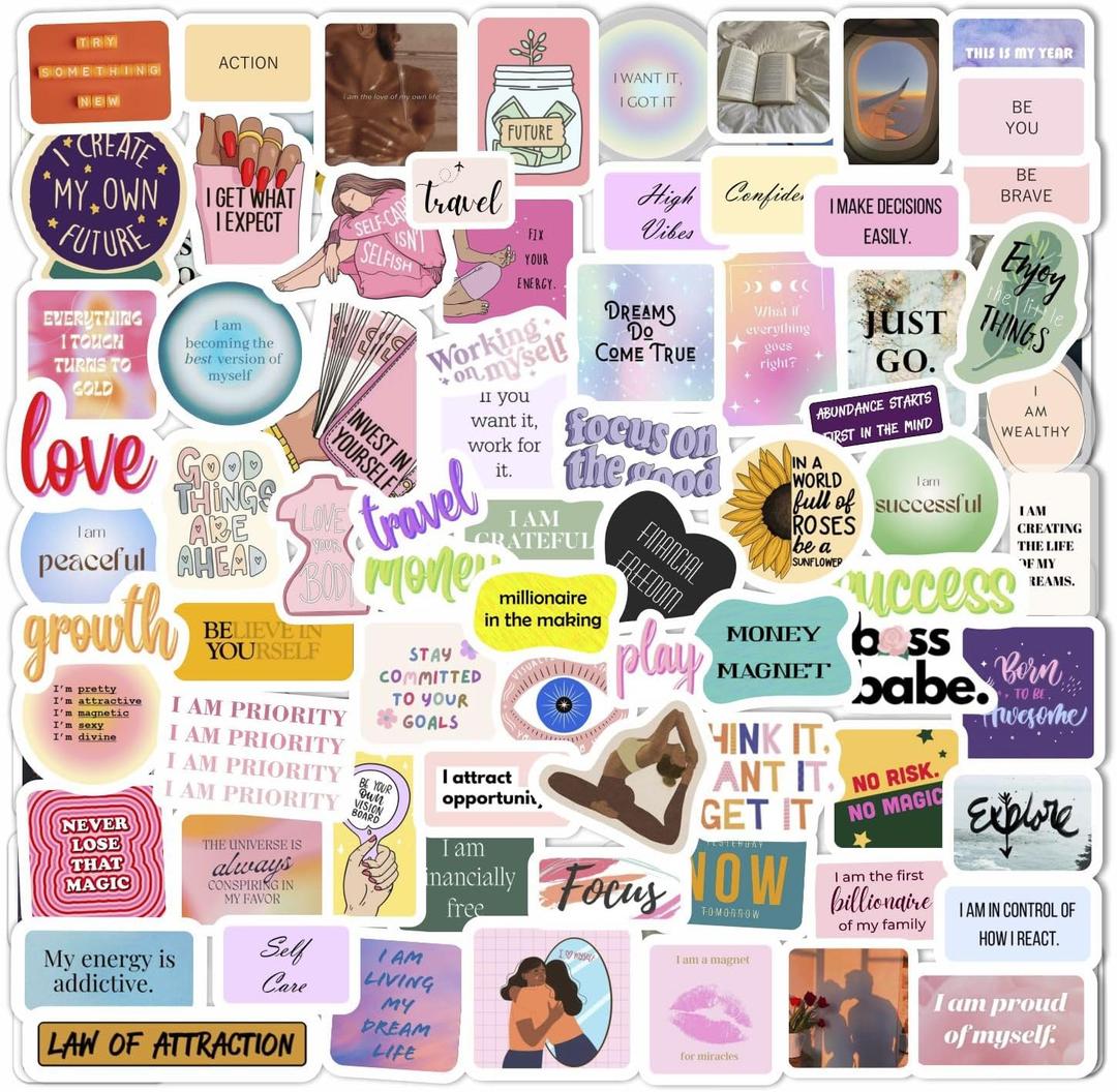 200Pcs Vision Board Stickers for Women, Vision Board Supplies Kit, Magazines - Motivational & Inspirational Stickers, Gifts for Women & Men