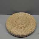 Ejoyous Tatami Seat Cushion, 15.75 x 2.36in Handmade Woven Straw Pouf Floor Seat Cushion Japanese Futon Round Knitted Meditation Pillow Cushion for Home Outdoor Decorative Seat, 1 Count