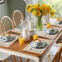 Placemats Set of 6, Heat Resistant & Waterproof Table Mats for Dining, Non Slip Scratch Proof Place Mats for Kitchen, Easy to Clean - Outdoor,Indoor Use17x12 Inch