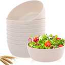 EI 8pcs Wheat Straw Bowls,Unbreakable Cereal Bowls,Reusable Plastic Bowl,Premium Cereal Microwave and Dishwasher Safe Lightweight Noodle/Fruit/Salad/Soup Bowl for Picnic,Dinner,Party