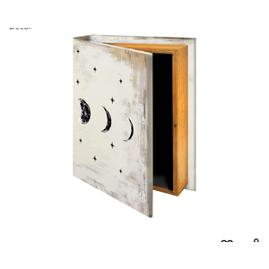 Moon Faux Book Storage Boxes Book Shaped Storage Box Lunar Fake Books for Decoration Fake Books Box Wooden Hollow Trinket Photo Remote Hardback Boxes for Home Decor