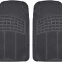 BDK ProLiner Floor Mats for Cars Trucks SUV, 2-Piece All-Weather Car Mats with Universal Fit Design, Durable Car Floor Mats with Capture Ridges, Waterproof Rubber Floor Mats for Cars (Black)