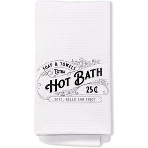 Funny Bathroom Hand Towels, Soap & Towels Extra Hot Bath Funny Decorative Hand Towels for Farmhouse Bathroom Spa Gym Decor Housewarming Gifts 16x24 Inch