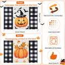 Vesici Buffalo Plaid Thanksgiving Placemats Set of 4, Double Sided 12 x 18 Inch Thanksgiving Placemats Set for Table Decorations Pumpkin Ghost(Pumpkin)