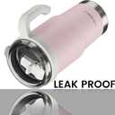 For Iced Coffee & Smoothies Never Drink from a Moldy Lid Again: 24oz Hygienic Tumbler, 100% Leakproof Lid & Removable Foldable Spout. Reinforced Base, Fits Cup Holders-Pink sand