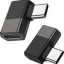 5 x Fidioto Right Angle USB C Adapter 2Pack, Zinc alloy adapters, 90 Degree USB C Male to Type C Female Adapter Compatible with MacBook/Steam Deck/Switch/Notebook/PC/Tablet/Type-C Phones and More Devices.