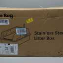 Stainless Steel Cat Litter Box XL for Big Cats, High-Sided Design Prevents Urine Leakage, Non-Stick, Easy to Clean, Includes Scoop, Gray