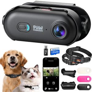 4K UHD Dog& Cat Pet Camera Collar, Video Recorder with Phone App View, Outdoor & Indoor POV Action Cam for Cat & Dogs Black - 2 Adjustable Black Collars (XS 8-12 in, M 14-20 in), 128g