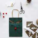 MIEVU 150Pack Small Gift Bags with Handles, 5.9x3.1x8.2 Inch Green Paper Bags (130g More Sturdy Material)  Bulk Christmas Gift Bag, Party Favor Bags, Recyclable Craft Bags for Gifts,Green