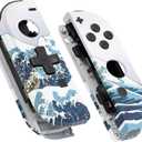eXtremeRate The Great Wave Soft Touch Joycon Handheld Controller Housing (D-Pad Version) w/Full Buttons, Replacement Shell Case for Nintendo Switch & Switch OLED Joy-Con  Console Shell NOT Included