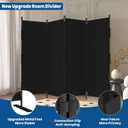 Room Divider, 4 Panel Upgraded Folding Privacy Screen, 88 Highly Secretive Separation with 3 Metal Feet, Partition Screen, Lightweight Freestanding Wall Divider Bedroom (Black)
