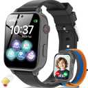 4G Kids Smart Watch for Boys Girls, Kid Watch Phone Ages 4-12 with Call, GPS, SOS, Video Call, Games, Camera, Alarm, Touchscreen Smartwatch for Children Birthday Gift (Includes SIM Card), Black