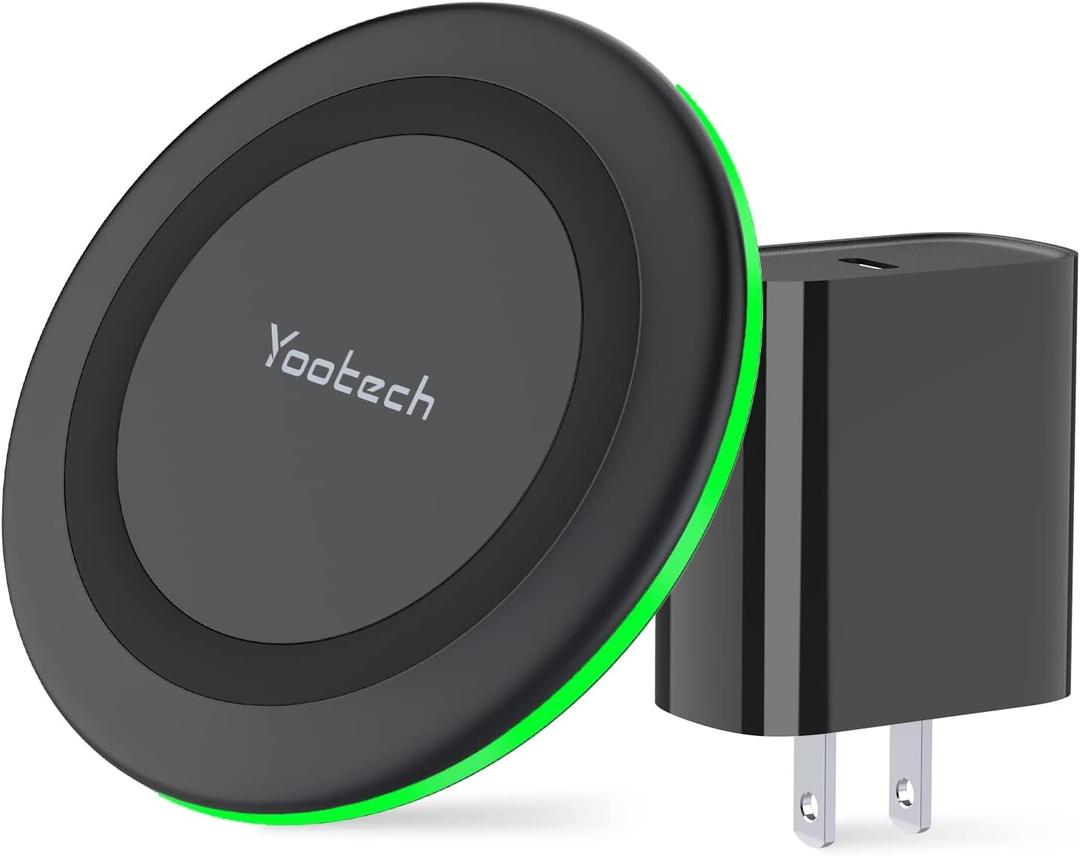 yootech Wireless Charger, 10W Max Wireless Charging Pad with Quick Adapter, Compatible with iPhone 17/17 Pro/17 Pro Max/Air/16/15/14/13/SE 2022/12/11/X,Samsung Galaxy S25/S24/S23, for AirPods Pro 3