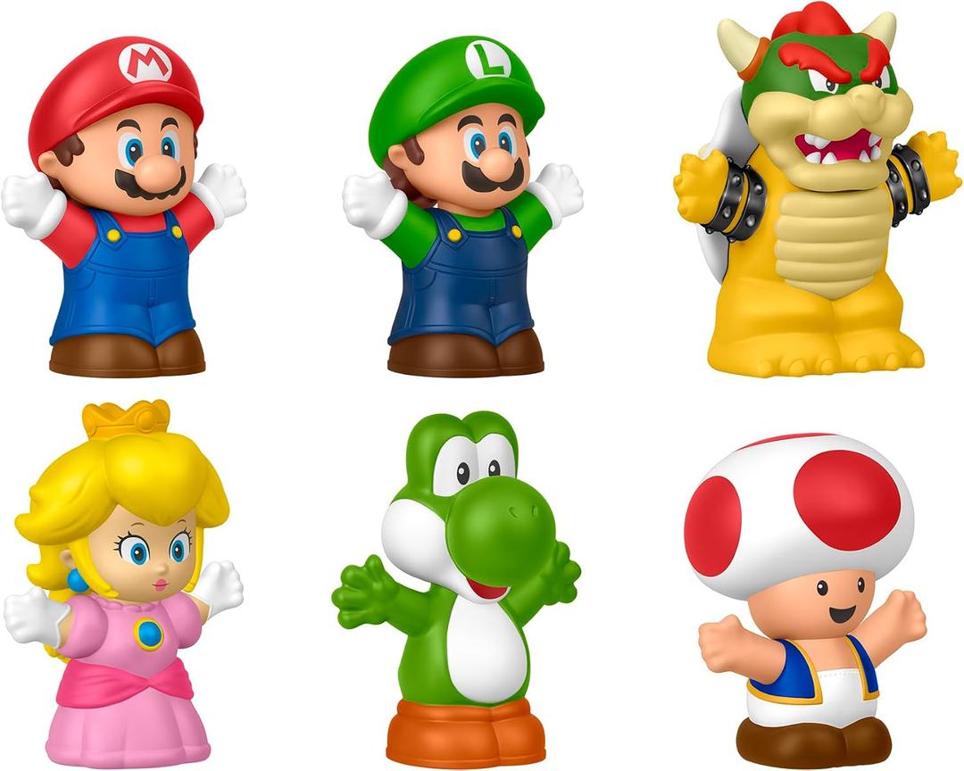 Fisher-Price Little People Toddler Toy My Mario 6-Piece Character Figure Set for Preschool Pretend Play Kids Ages 18+ Months