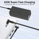 PIOEVTKA Replacement for HP Laptop Charger 65W 45W Computer Charger Smart Blue Tip Power Adapter