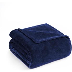 Casa Platino Fleece Blanket Queen Size 300 GSM Navy Blue Fleece Throw for Bed or Couch Soft Cozy Warm Holiday Bed Blanket for Winter, Fuzzy Plush Elegant Gifts for Men & Women - 90x90 Inch
