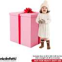 Giant Extra Large Cardboard Decorative Gift Box With Lid, Pink, 28x28x28in, 1 Count