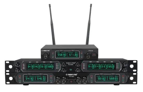 PHENYX PRO® PTU-51/5000/4000 Series Fixed UHF Frequency Dusl Quad Eight Channels Wireless Microphone System 