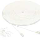 Amazon Basics Cat 6 Ethernet RJ45 10Gbps Flat Cable 100 ft Outdoor&Indoor White Solid Patch Cord with Clips for Router, Modem, PS4/5, Xbox, Gaming, Computer Network for High Speed LAN Internet