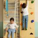 Swedish Ladder 7-in-1, Indoor Wooden Playground, Rock Climbing Wall for Kids and Adults, Kids Indoor Playset, Wooden Jungle Gym, for All Levels and Abilities