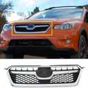 MUTUSAISI Front Bumper Upper Grille Chrome Grill Compatible with 2012-2016 Subaru Impreza/ 2013-2015 XV Crosstrek/ 2016 2017 Crosstrek, Chrome