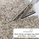 PURE ERA Cuttable Carpet Stair Treads Non Slip Stair Carpet Treads Trimable for Wooden Steps Indoor Peel and Stick Stair Protector Wahsable Reusable(14 Pieces, Cream Gray)