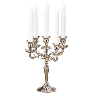 Hamptons Five Arm Silver Candelabra, Hand Crafted of Silver Aluminum Nickel, Over 1 Ft Tall (13.75 Inches) from The Hotel Resort Collection, Centerpiece
