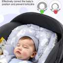 Baby Car Seat Head Support with Extra Headrest, Adjustable Infant Car Seat Insert with Shoulder Pads Set, Breathable Mink Dot Carseat Cushion for Newborn, Fits for Stroller, Baby Swing, Bouncer