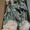 IPOPU Champagne Fake Peonies Artificial Ranunculus Flowers 6pcs 18Heads Champagne Silk Flowers 20.47" Artificial Flowers Bulk for Faux Floral Arrangements Home Table Decor