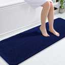 OLANLY Bathroom Rugs 59x20, Extra Soft Absorbent Chenille Bath Rugs, Rubber Backing Quick Dry, Machine Washable Bath Mats for Bathroom Floor, Tub and Shower, Home Decor Accessories, Navy