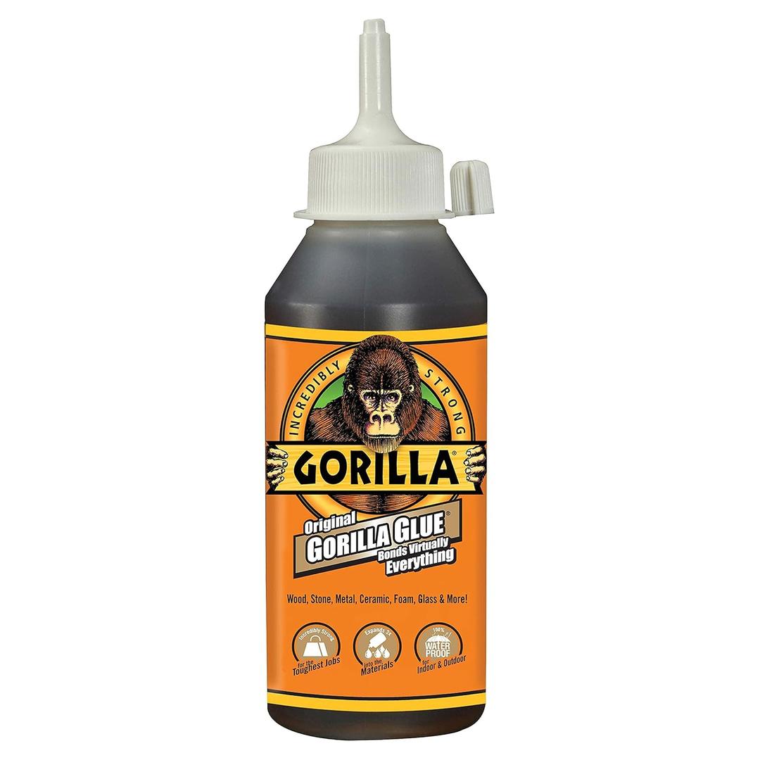 Gorilla Original Gorilla Glue, Brown, Waterproof Polyurethane Glue, 8 Ounce (Pack of 1) - Expands Into Materials, All Purpose