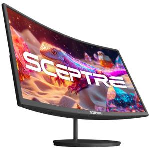 Sceptre Curved 27-inch Prime Monitor up to 100Hz 1080p, HDMI x2, VGA, 99% sRGB, Built-in Speakers, R1500, Machine Black 2025 (C275W-1920RN Series)
