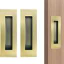 4.72Inch Recessed Finger Flush Pulls Handles for Pocket and Sliding Doors,Closet and Barn Doors Hardware Antique Brass 2Pack