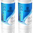 ICEPURE RWF5200A Water Filter Compatible for XWF (NOT Compatible for XWFE), WR17X30702, GE French Doors and Side-by-Side Refrigerators GDE25, GFE26, GNE25, GYE18, GBE21, GDE21, GFE24 Genuine 2PACK