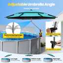 Above Ground Pool Umbrellas, Outdoor Pool Sunshade Canopy with 2 Cup Holders, Pool Shade Umbrella for Oval Rectangular Swimming Pools, Patio Umbrella for Garden, Backyard, Poolside Accessories