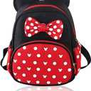 Voikukka Mini Backpack for Girls Toddler Bookbag Small Cute Kids Backpacks for Toddler Backpack Baby Daycare Bag Little Girl Backpacks Child Kindergarten Book Bags Mouse Toys Travel Accessories (11 x 8.5 inch, Black)
