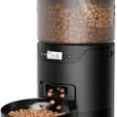 Automatic Cat Feeder: 3L Auto Food Dispenser with Timed Feeding| 6 Meal Programmable& 1-20 Portion Precise Control- Easy to Clean & Setup for Cat Indoor| Desiccant Bag Keep Food Fresh (Black)