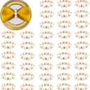 100Pcs Gold Disposable Napkin Rings Imitation Pearl Ring Napkin Holder Delicate White&Gold Beaded Serviette Buckles for Wedding Party Dinner Table Decor and Daily Use